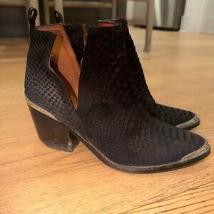 Jeffrey Campbell Black Textured Ankle Booties